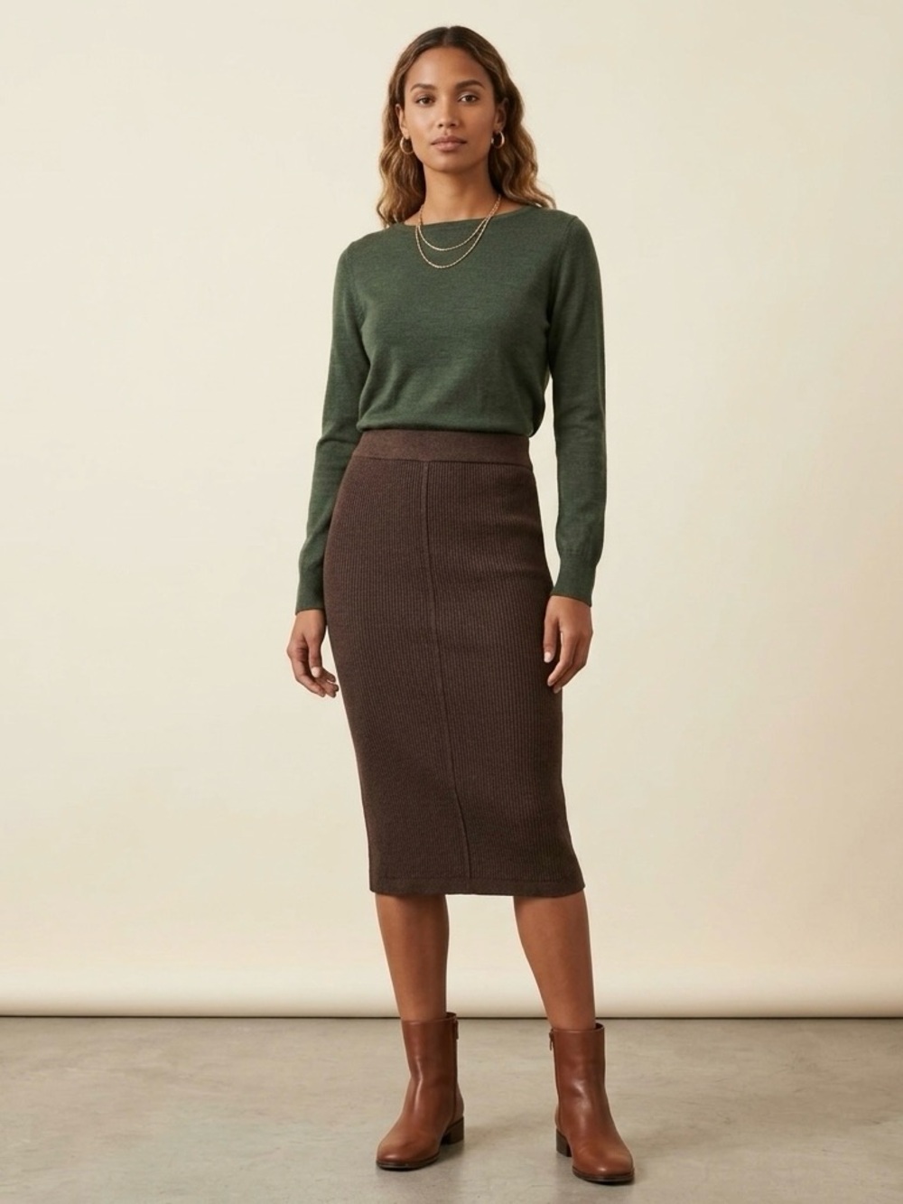 Nicki Minaj Brown Knit Skirt - Size Large